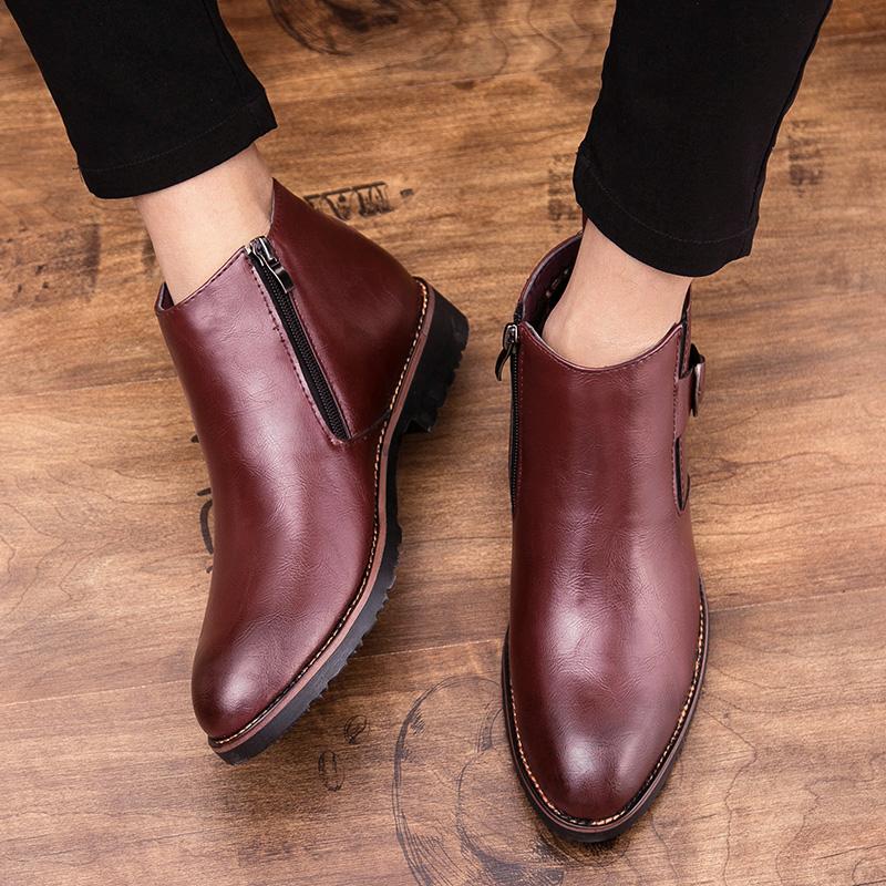 Heißer Verkauf Herren Leder Stiefeletten Europa Amerika Luxuriöse Bräutigam Hochzeit Schuhe Handgefertigte Sohle Herren Business Kleid Schuhe