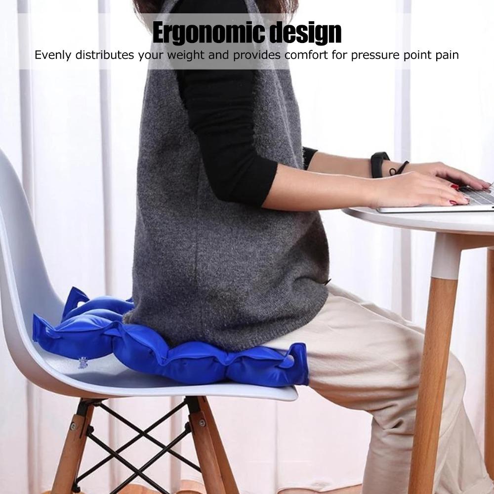 PVC Inflatable Seat Cushion Blue Wheelchair Cushion Durable Travel Seat Cushion  Stadium Seating