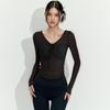 Sexy Mesh High-end Yoga Clothes Long-sleeved Integrated Chest Pad Fitness Professional Training Pilates Sports Top