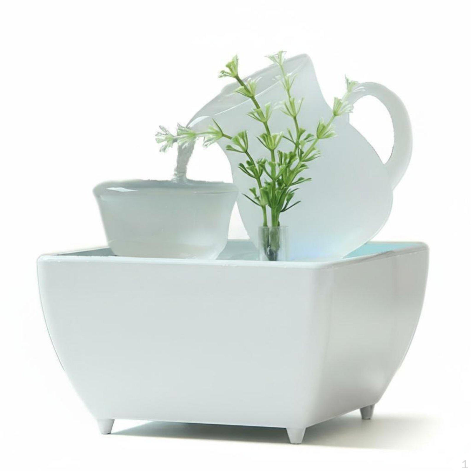 Nordic Modern Minimalist Feng Shui Glass Desktop Decor, Water Flow Ornament for Home Office