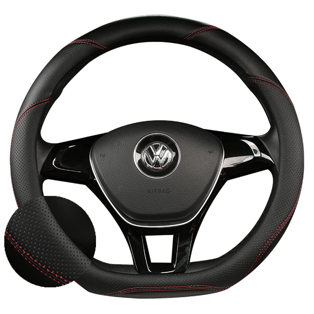 TATACLEA Steering Wheel Cover, Mini Vehicles, Genuine Leather, Steering Cover, D Shape, 15.0 inches