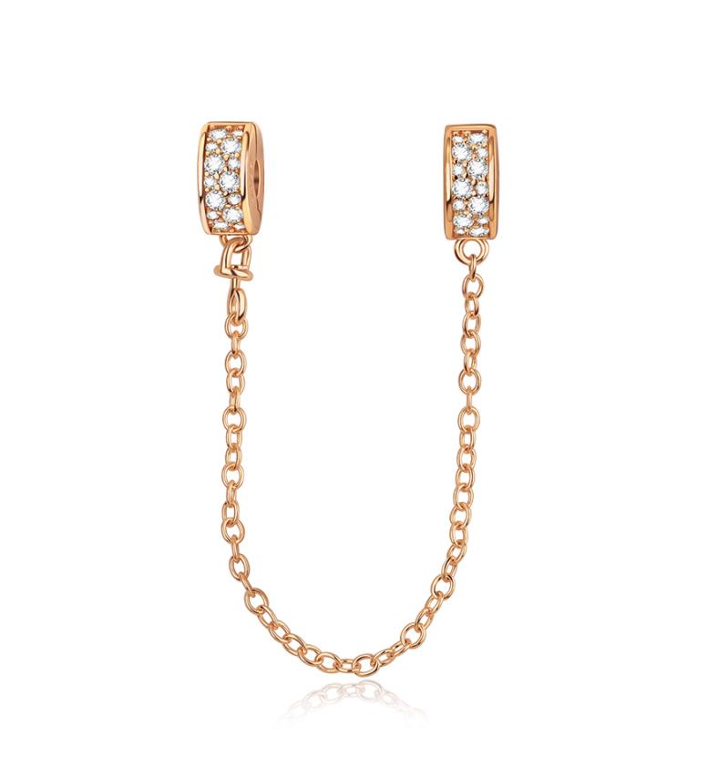 925 Silver Safety Chain Charm Bracelet Set Clover Lock Key Bear Peace Dove Fruit Decoration Beaded Fine Jewelry Gift