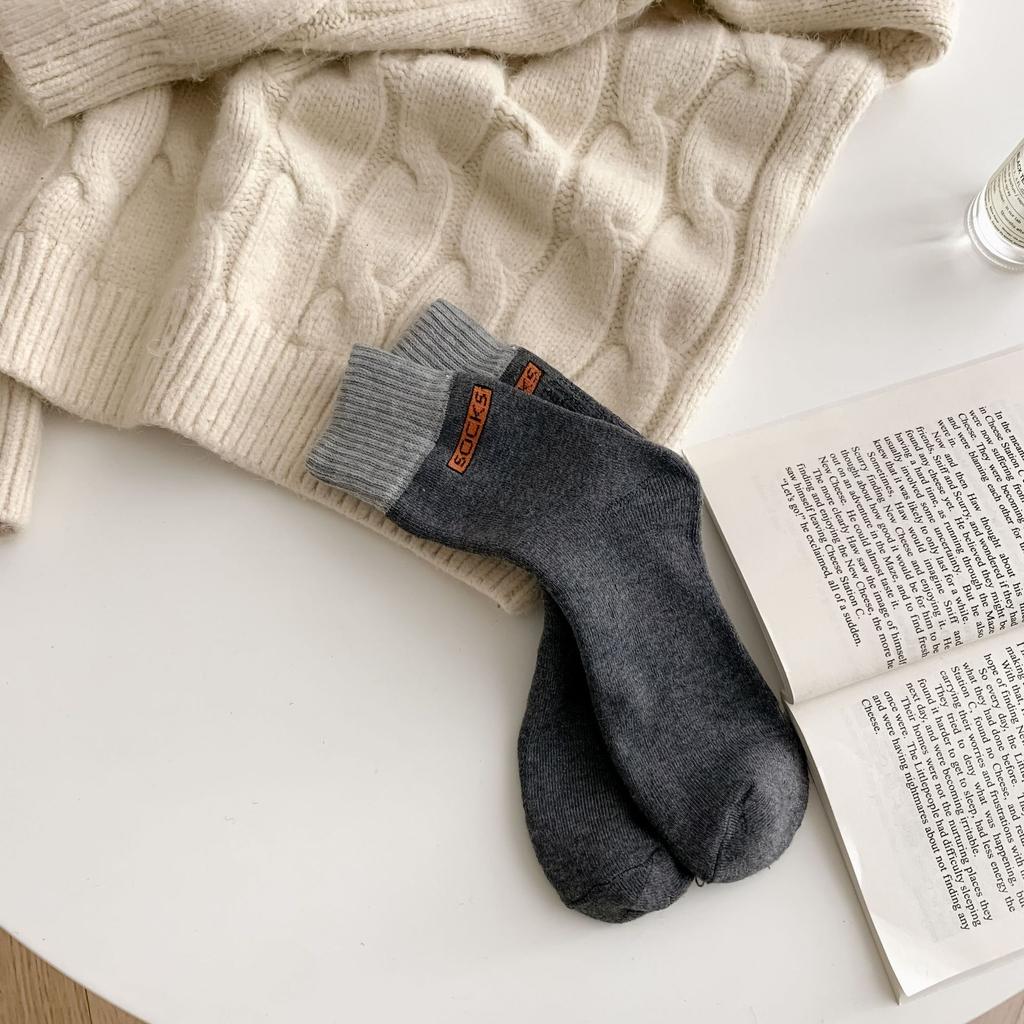 Men's Cotton Socks Winter Autumn Thickened Warm Mid-tube Socks Cotton Loop To Keep Warm Antibacterial Socks for MenWomen