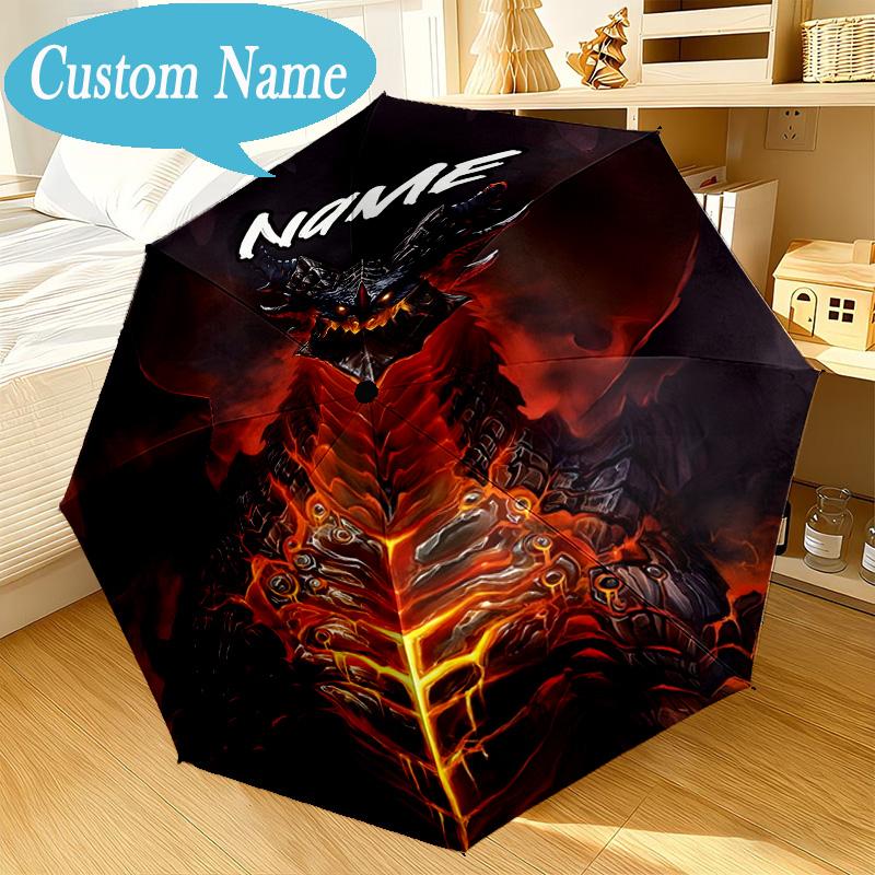 Custom Name Umbrella Dark Kingdom's Rise Warcraft Umbrella 8-Frame for Travel, Camping, Casual Lightweight Portable, Essential for Family Gifts