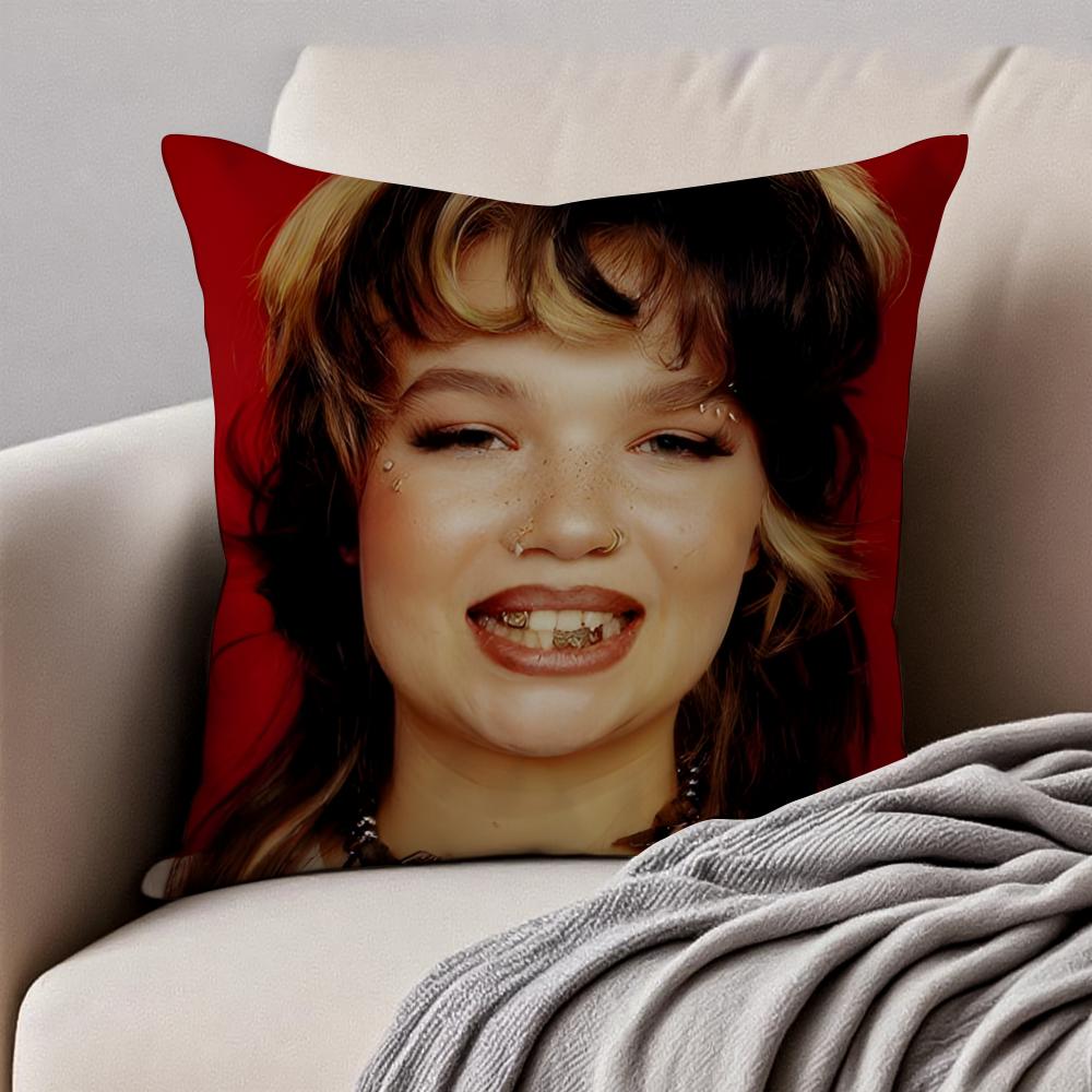 New Pop Singer LLola Young Cushion Cover Pillowcase Antidustmite Invisible Zipper Short Plush Sofa Cushion