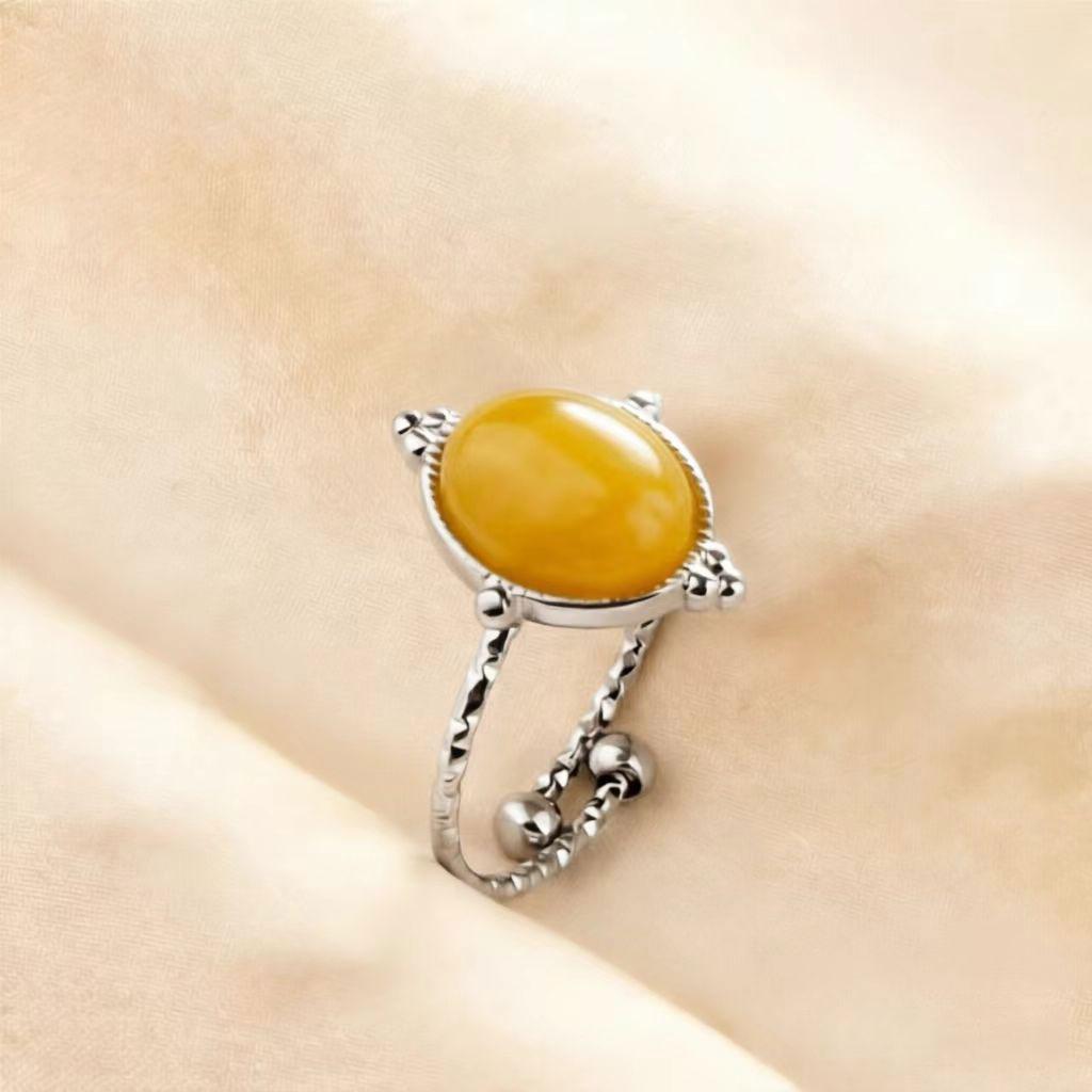 1pc Opening Adjustable Oval Geometry Fashion Ring For Men Women Decorate Fingers Jewelry Stainless Steel Rings