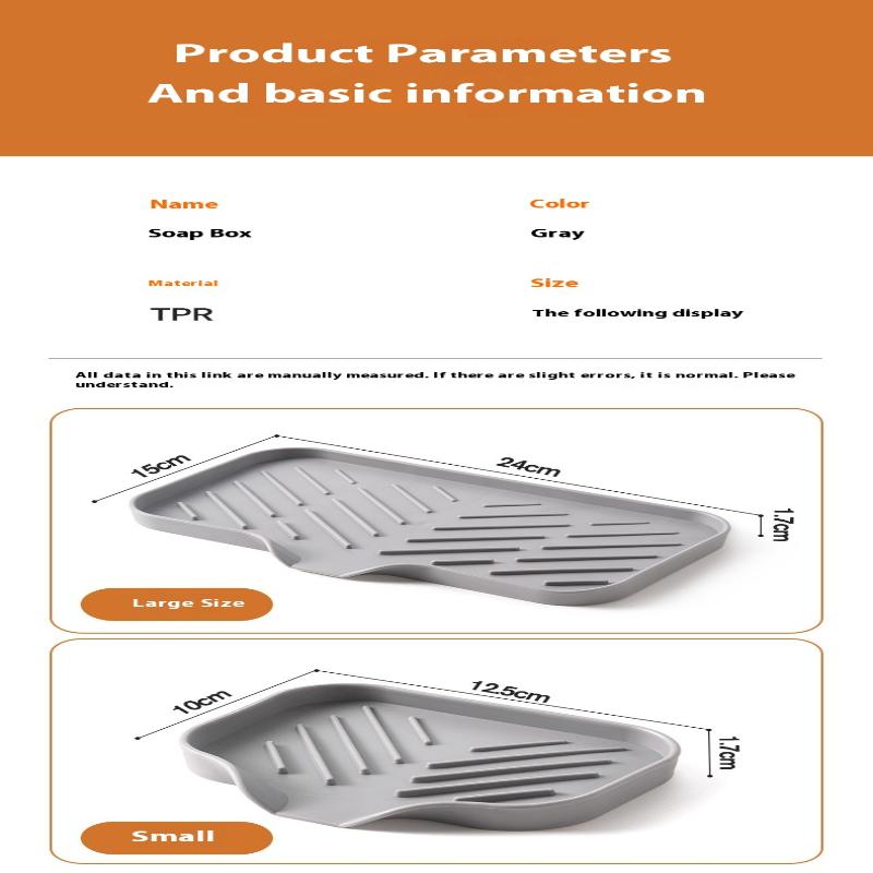 1 st Diskho Silikonbricka med Avlopp Tvål Svamp Förvaringshållare Diskho Skrubborste Tvålförvaringsställ