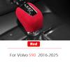 For Volvo S60 S90 V60 V90 XC60 XC90 2016-2015 Suede Leather Gear Shift Knob Cover Trim Replacement Parts Red Dark Grey Style