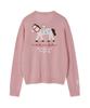WACKY WILLY Women'S Kiki Embroidered V-Neck Pullover Knit Pink