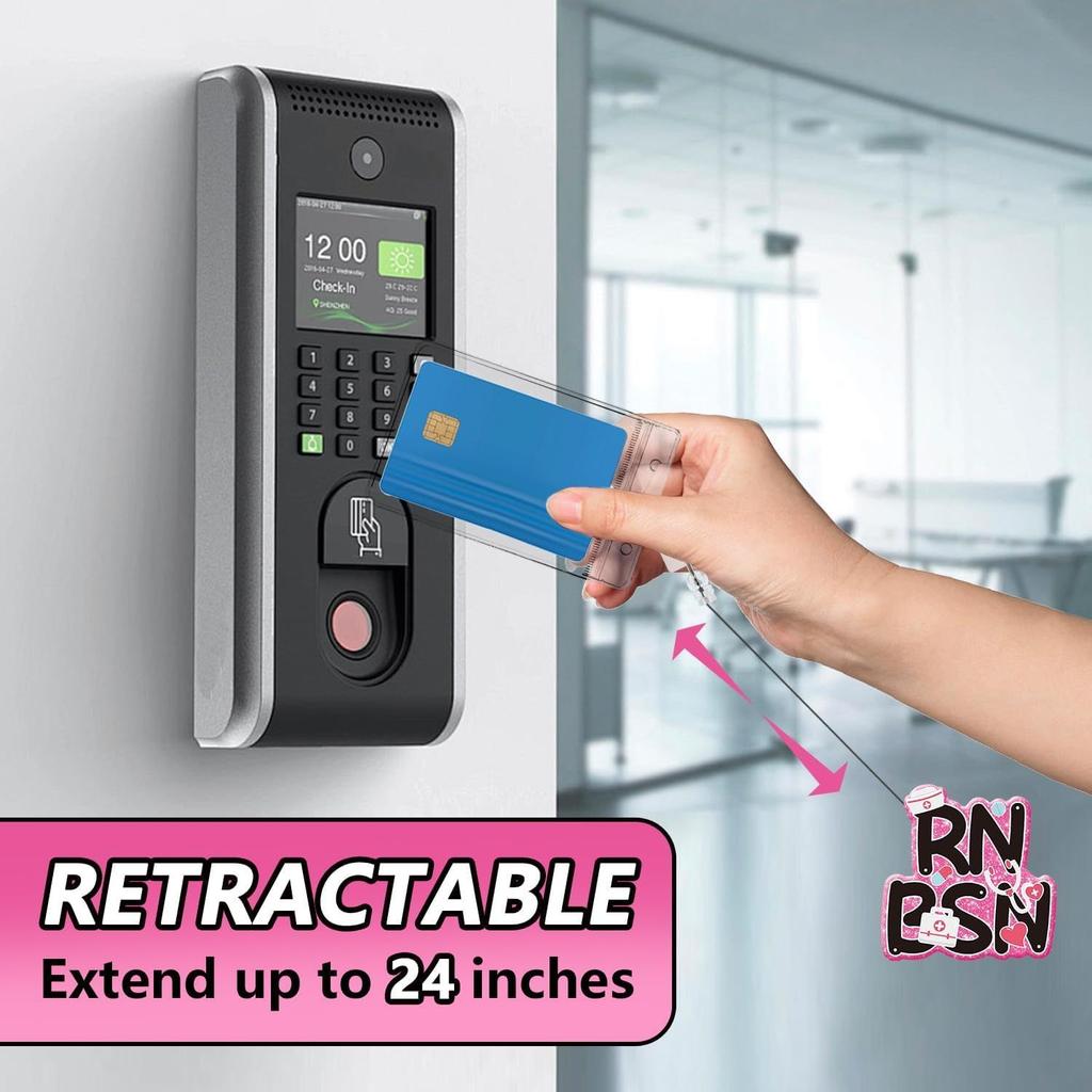2-Pack Nurse Badge Reels. Retractable ID clips for Registered Nurses & BSNs.