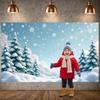 Xmas Banner Snow-Covered Christmas Holiday Background Winter Scene Display Pine Tree Design Holiday Background For Family Winter