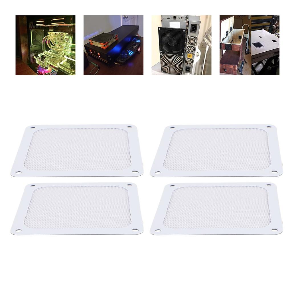 4PCS PC Fan Dust Filter Magnetic Frame 120mm PVC Computer Cooler Fan Dust Filter Mesh Grills for Chicken Coop Vent Fan