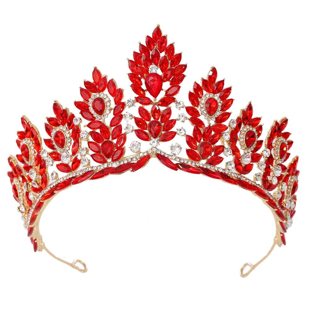 1pc Baroque Purple Tiara Rhinestone Crystal Bridal Crown for Princess Weddings Elegant Diadem Hair Zircon Pageant Accessories