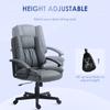 Desk Chair, PU Leather Office Chair with Adjustable Height and Swivel Wheels, for Home Work Study, Dark Grey
