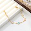 Romantic Cute Drip-Oil Colorful Flowers Charms Bracelets for Girls Ladies Surgical Steel Delicate Small Daisy Flower Jewelry