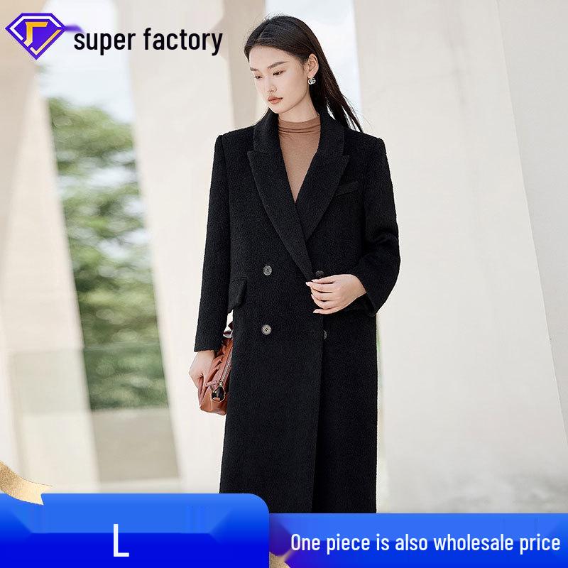 Women's Over-the-Knee Long Straight Alpaca Wool Cashmere Coat