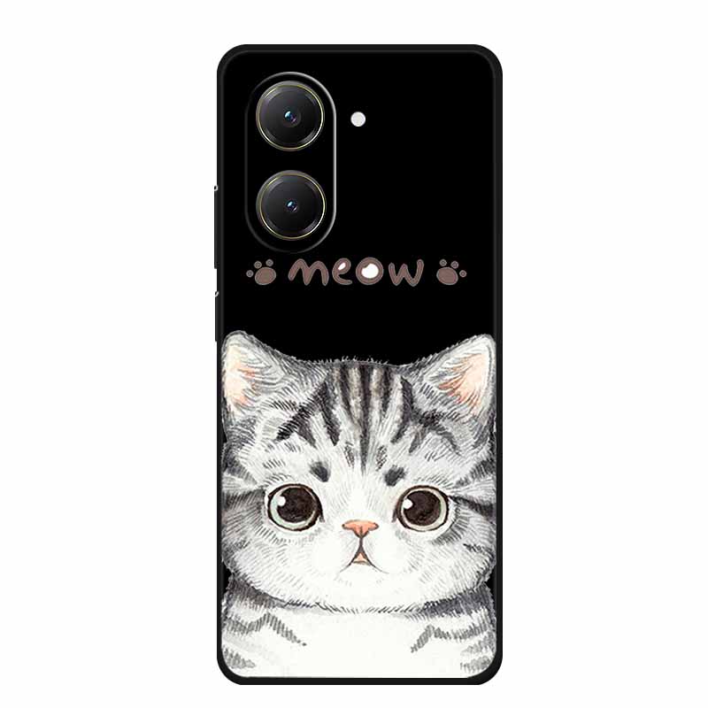 Black Silicone Case For Xiaomi Poco X7 Pro M7 4G Plus Case Cartoon Soft TPU Back Cover For Poco C71 Redmi A5 4G Phone Case C 71