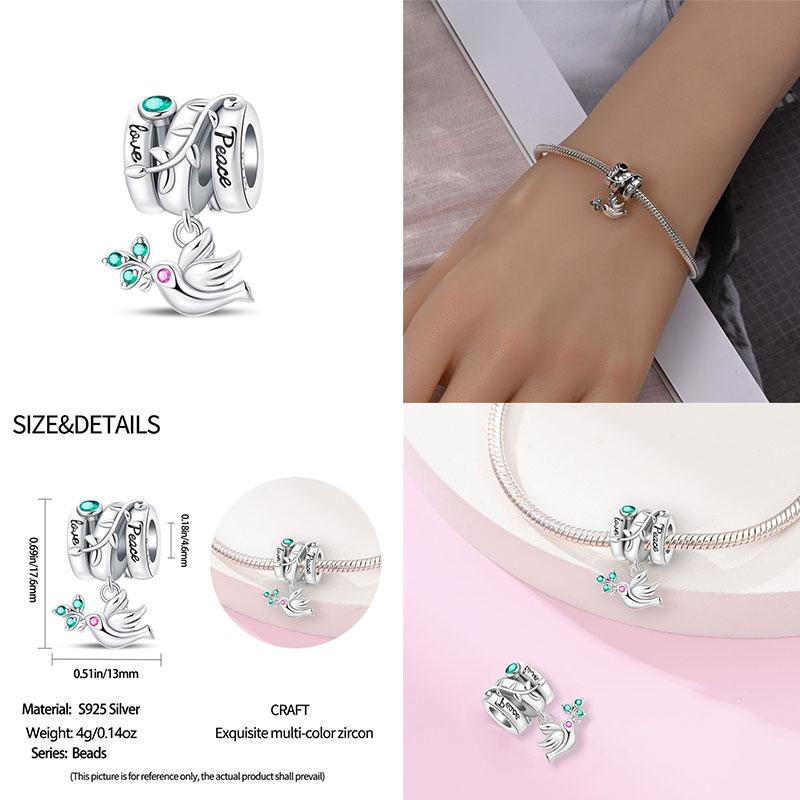 100% 925 Silver Wish For Peace Book Beads World Peace Charms Fit Original 925 Bracelet DIY Jewelry Making Women Gift