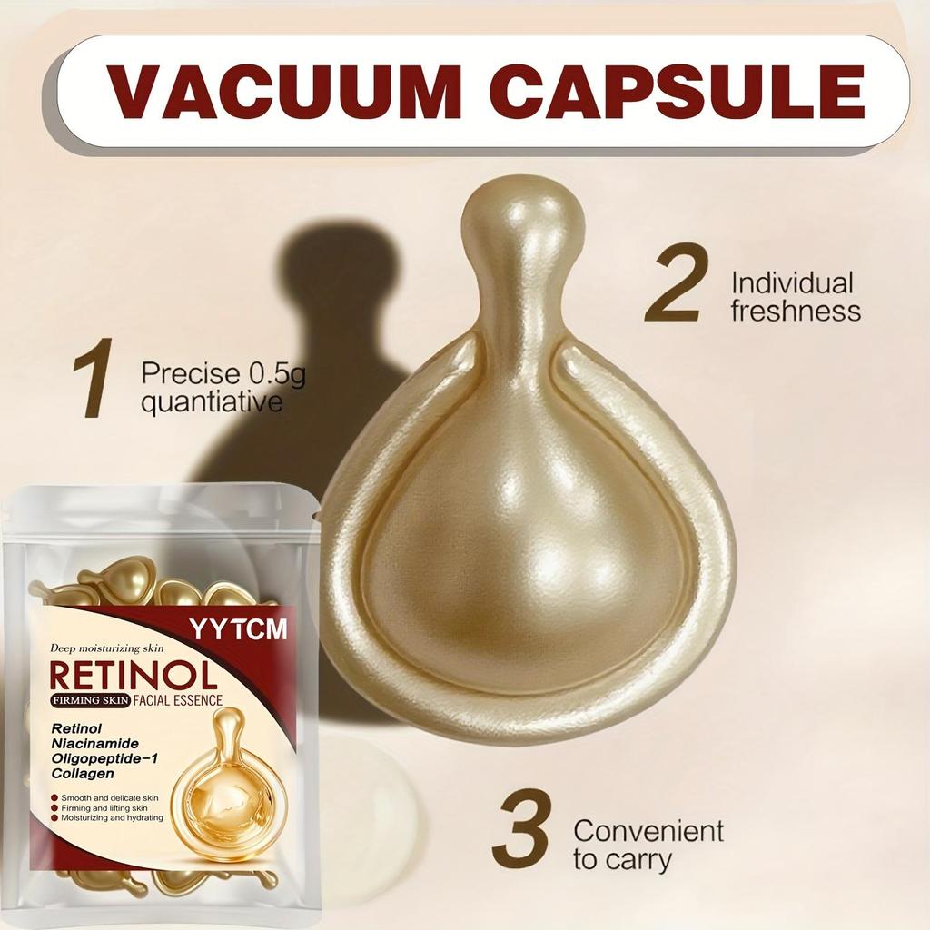 Retinol Firming Facial Moisturizing and Moisturizing essence Capsule, deep moisturizing (0.5gx30 capsules)/bag -1 bag