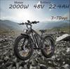 Nowy Elektryczny Rower B1 2000W Podwójny Silnik 48V 22.4Ah Odpinana Bateria 26 * 4.0-calowy Elektryczny Rower Fat Tire Hamulec Hydrauliczny Wspomaganie Elektryczne