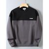 Foreign Trade Surplus Skin-Friendly Air Cotton Sweatshirt for Men, Autumn Fashion Color-Blocking Round Neck Loose Comfortable Wrinkle-Resistant Top