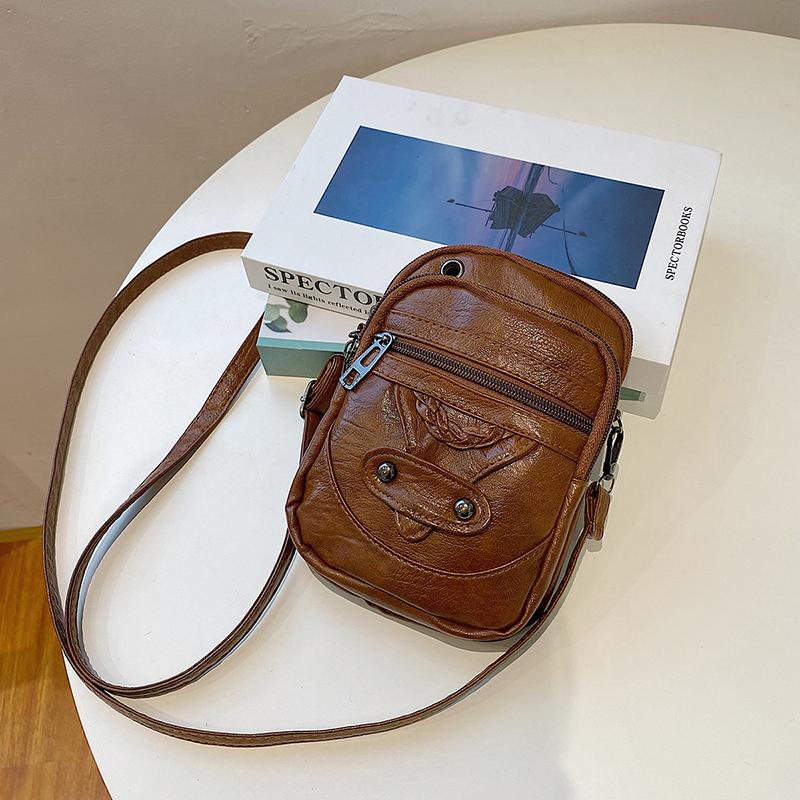 Multifunktionale kleine Umhängetasche aus weichem PU-Leder für Damen, Vintage-Designer, Handy-Geldbörse, kleine Umhängetasche für Damen