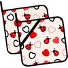 Vintage Floral Pot Holders Set of 2,Kitchen Heat Resistant Potholder for BBQ Cooking Baking,Food Hot Pad for Women Men