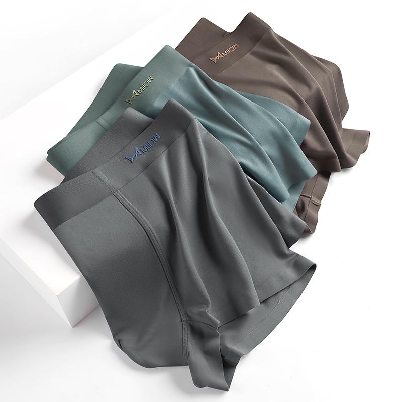 

MiiOW 3Pcs Modal Men Underwear Boxer Graphene Antibacterial Trucks Sexy Male Panties Soft Underpants Ice Silk Boxershorts L-5XL L