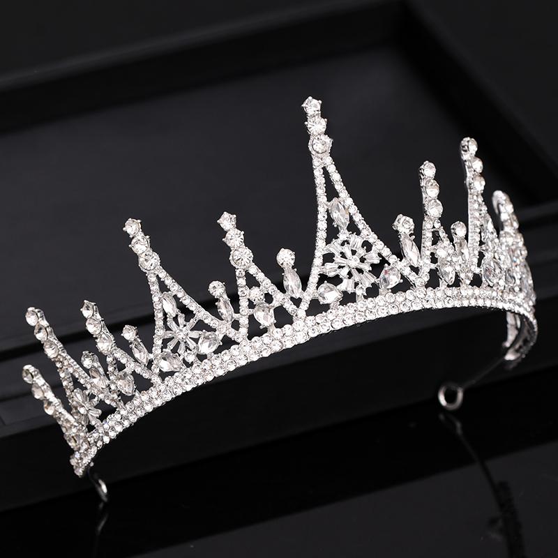 Moda Colore Oro Corona Nuziale Principessa Tiare Diademi Per Accessori Capelli Matrimonio Donne Gioielli Copricapo Perla Cristallo