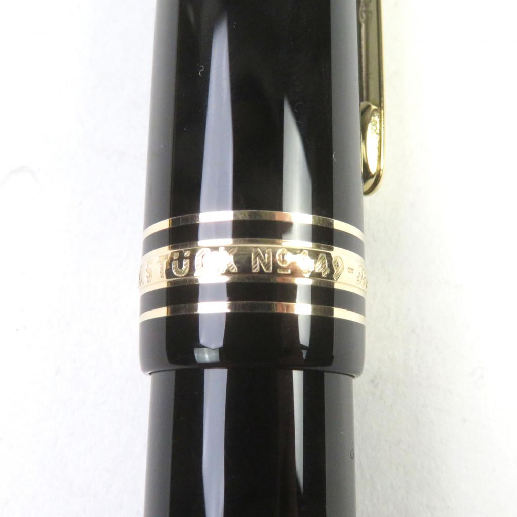 Great MONTBLANC fountain pen Meisterstck 149 White Star logo engraving Black gold 18K Used