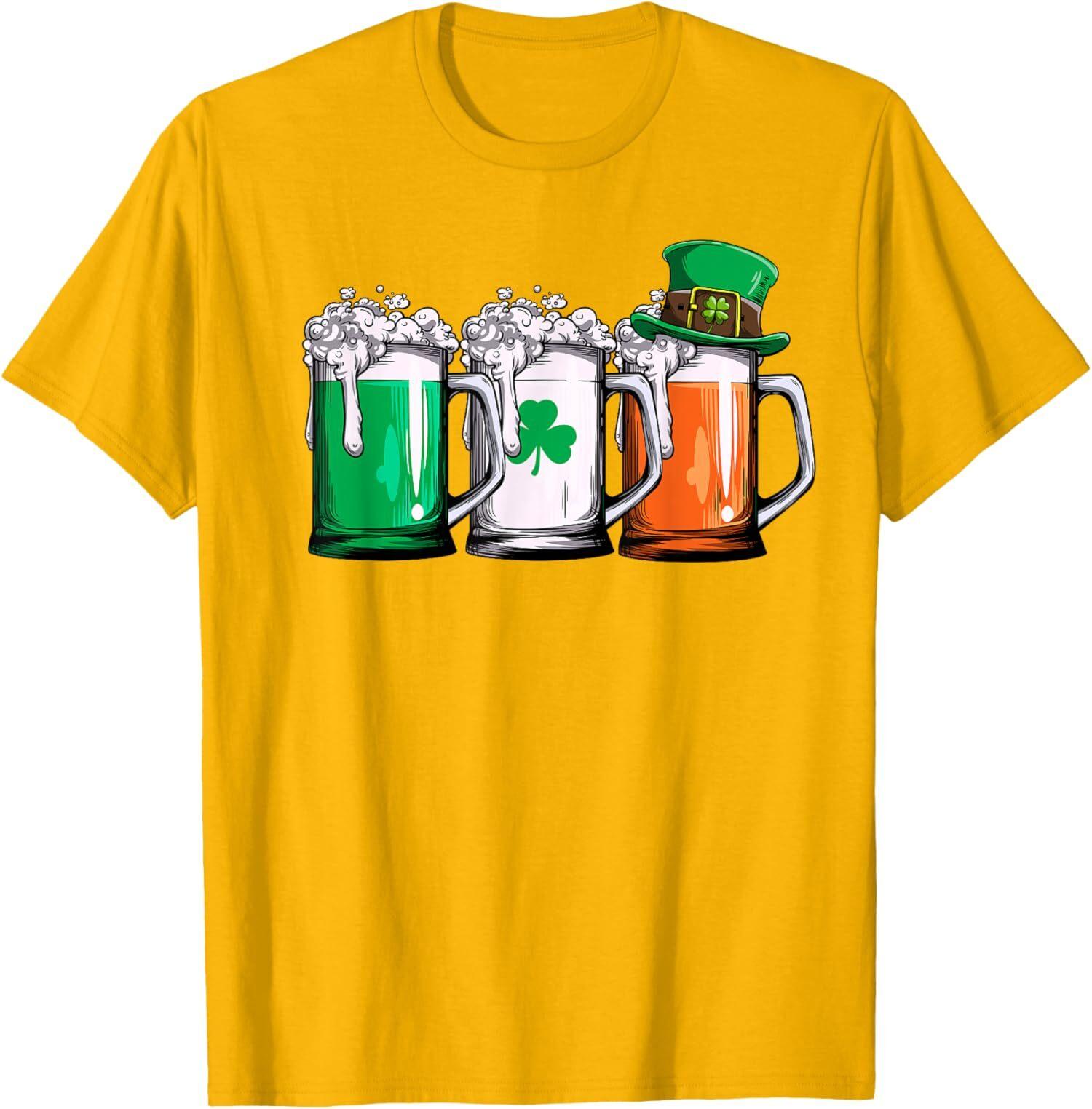 Irish Beer Ireland Flag St Patricks Day Leprechaun Unisex T-shirt XXXL