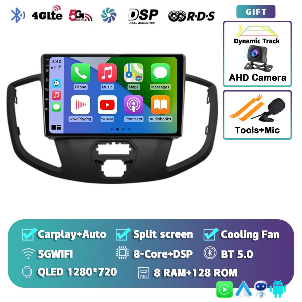 Android 14 Carplay Auto For Ford Transit 2013 - 2018 Car Radio 4G+WIFI Player Multimedia Stereo Navigation Video Head Unit GPS
