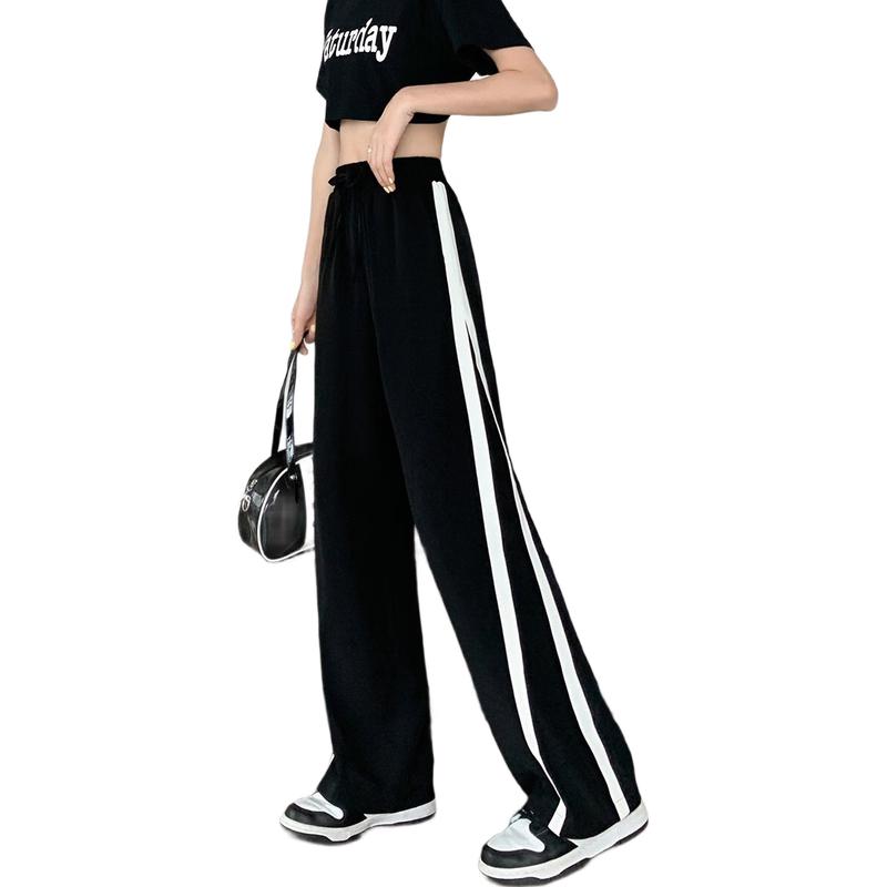 TonLion Women's Loose Side Stripe Wide-Leg Pants