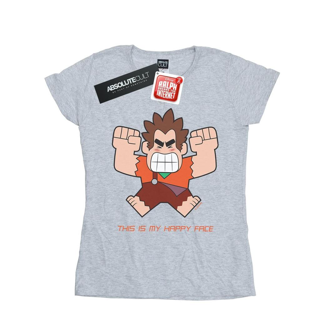 Disney Womens/Ladies Wreck It Ralph Happy Face Cotton T-Shirt