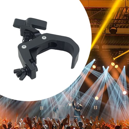 Folpus Stage Light Clamp, Moving Head Beam Clamp, Stage Light Clamp Hook, Stage Light Accessory for Effect Lights, Pub Spotlights, Black