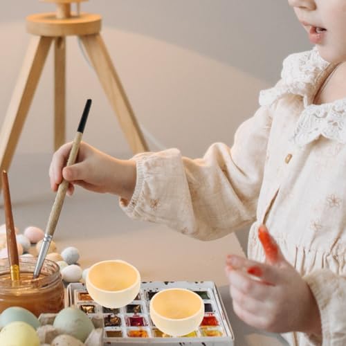 STOBOK Set of 5 Wooden Mini Bowls, 2.2" x 1.2", Unpainted, Smooth Surface for Handmade Crafts, Perfect for Kids' Painting and DIY
