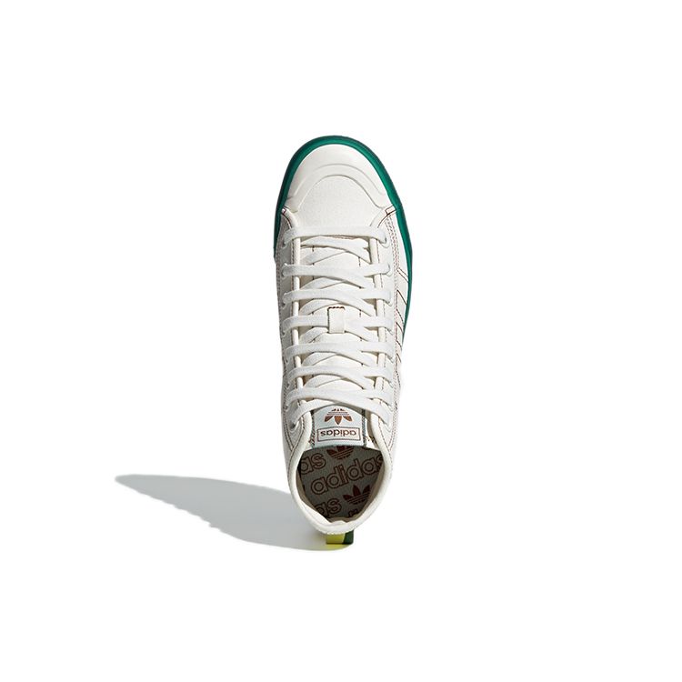 adidas Originals Nizza Hi Rf Canvas Casual Slip Resistant Durable High Top Skate Shoes Unisex Sneakers White Green GX2707