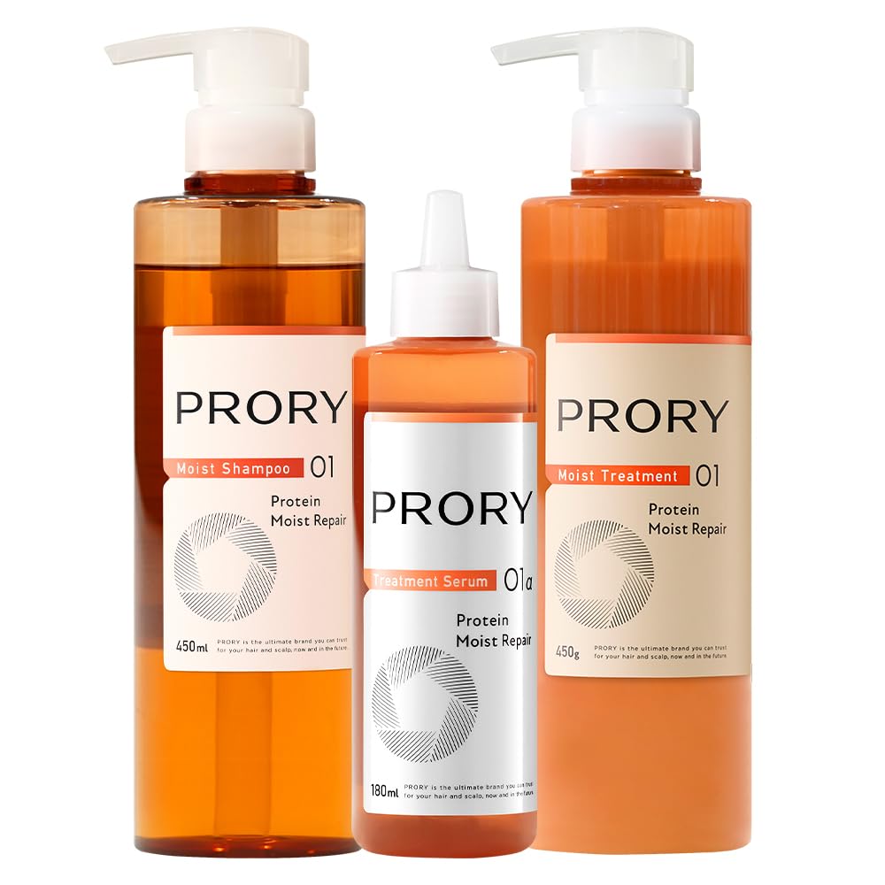 

PRORY Moisture Repair 3-Piece Set: Shampoo, Serum, and Treatment. Rinse-Out Hair Repair, Scalp Care, Frizz, and Damage Care. (Product Code: 1)