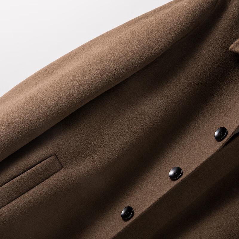 Fanzhen Men's 100% Wool Mid-Length Overcoat