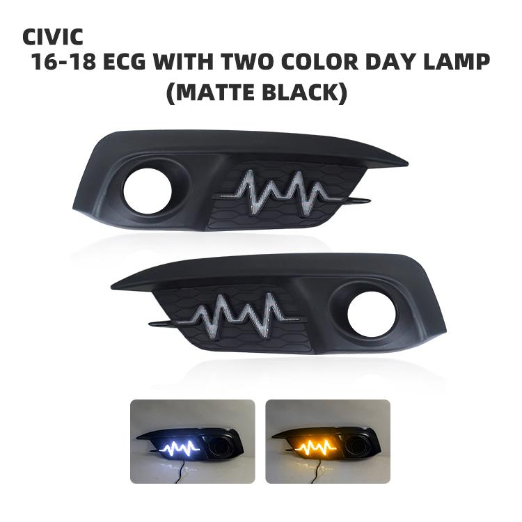 Daylight Car Led Daytime Running Light For Honda Civic 10th 2016 2017 2018 матовый черный