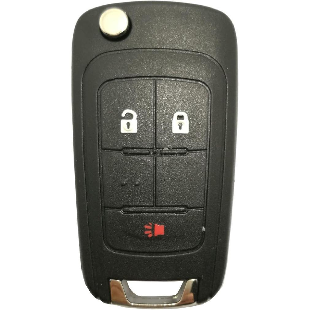 Car Key Fob Case Shell for Chevrolet Chevy Equinox Sonic GMC Terrain 3 Buttons Uncut Blank Flip Folding Keyless Entry Remote Replacement Cover Casing
