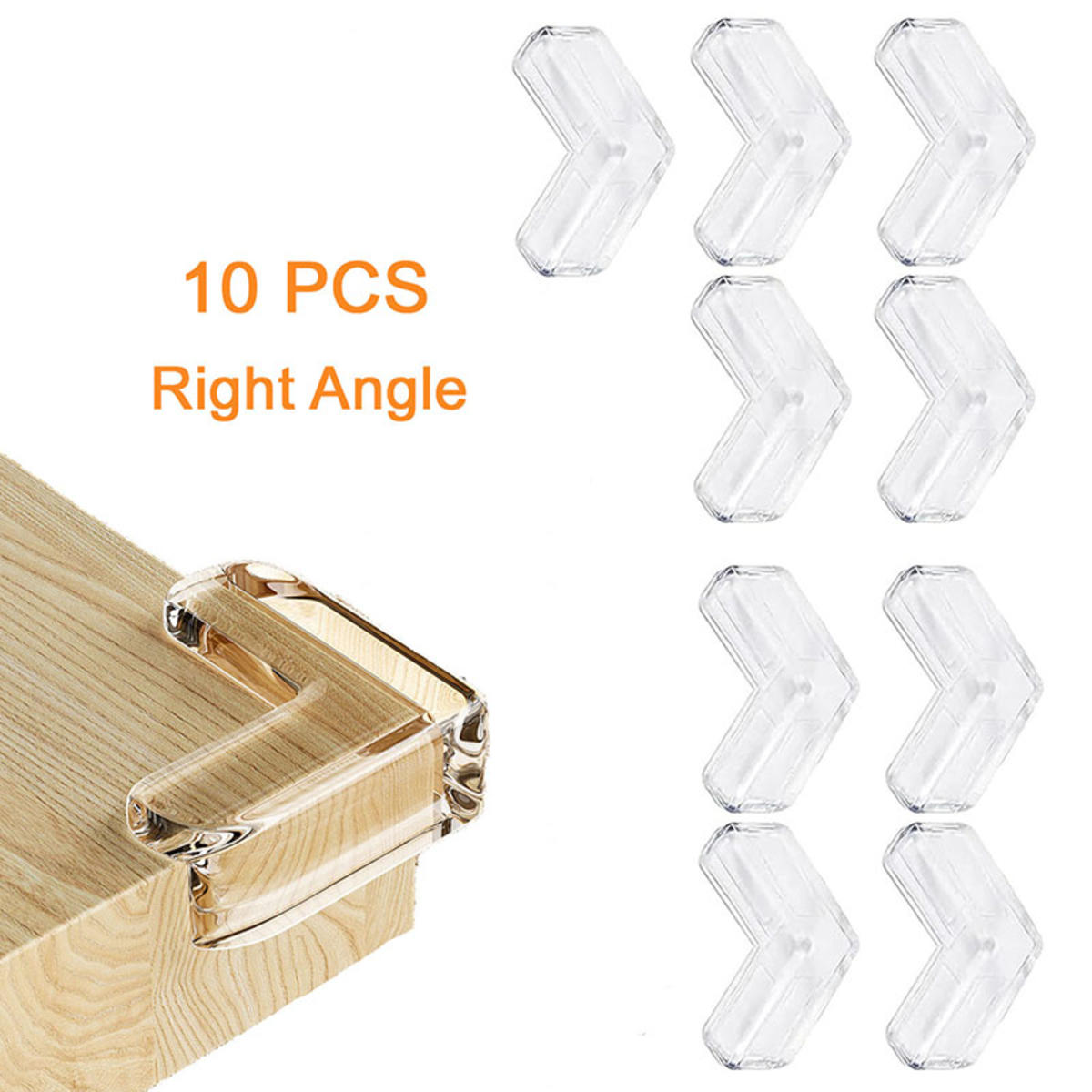 

10pcs Baby Security Protection Corners Home Silicone Transparent Corner Guards Anti-Shock Furniture Table Edge Protectors L-Type