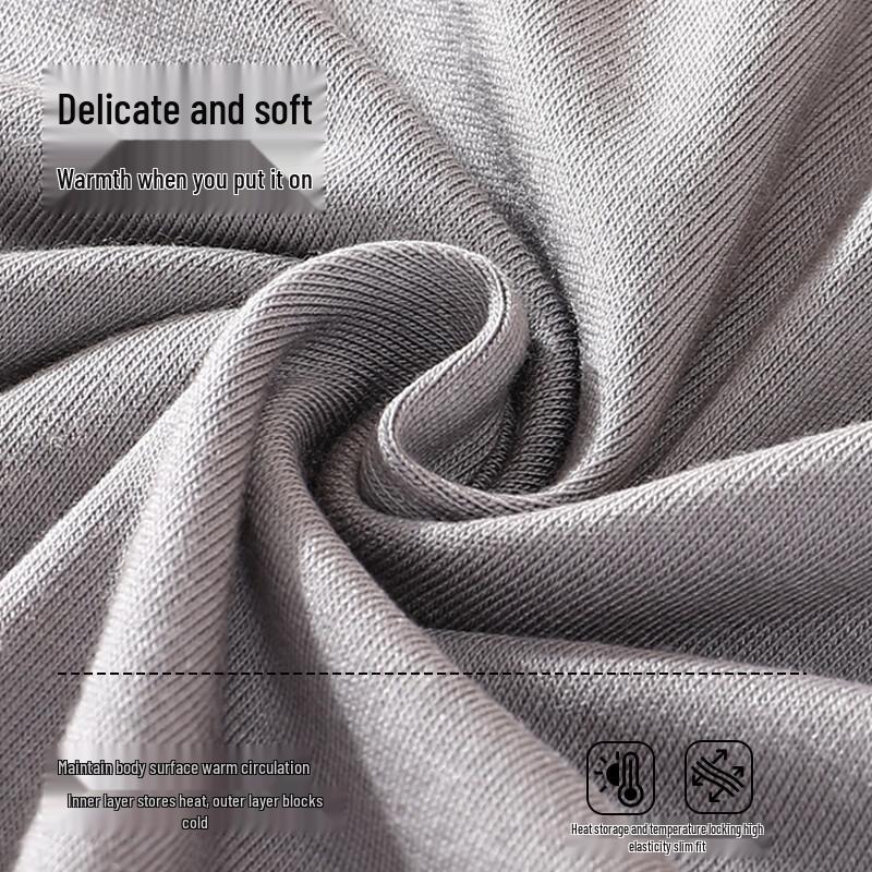 GUJIN Men's Seamless Fleece-Lined Thermal Underwear Set