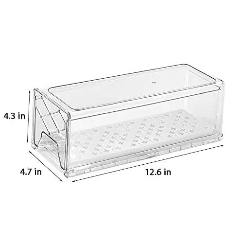 

Органайзер для холодильника, штабелируемый органайзер для холодильника, контейнеры для многоразового хранения продуктов, органайзер для ящиков холодильника на домашней кухне 1 Pack