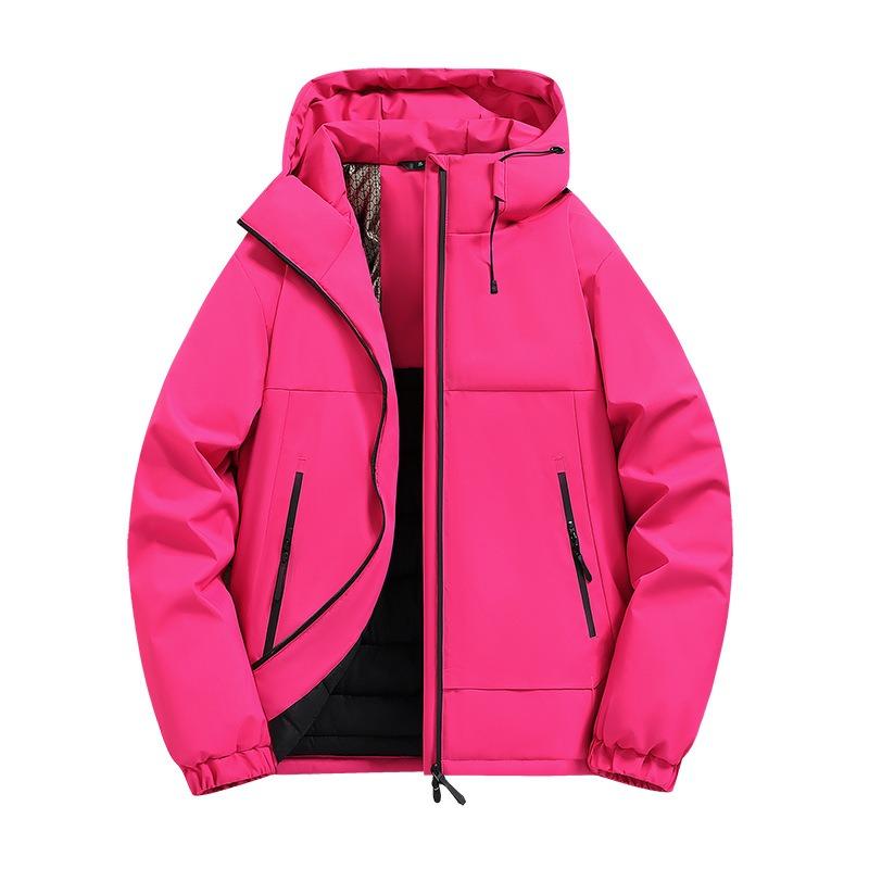 

Graphene inner warm cotton clothes men and women winter outdoor windproof waterproof hooded cotton-padded clothes couple jacket 4XL