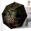 Tree of Life, Celtic Knotwork themed, Eight ribbed, Self folding umbrella Is Suitable for Everyday Outdoor Use and Is An Ideal Gift for Frie