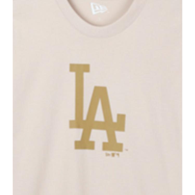 New Era Printed Logo Short Sleeve T-Shirt Unisex T-Shirts Beige 12147608