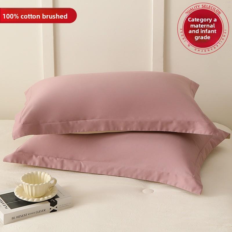 Maternal and Infant Class A Cotton Abraded Pillowcases One Pair of Pure Cotton Thickened Pillowcases Pillow Core Liner Covers Household 48X74cm