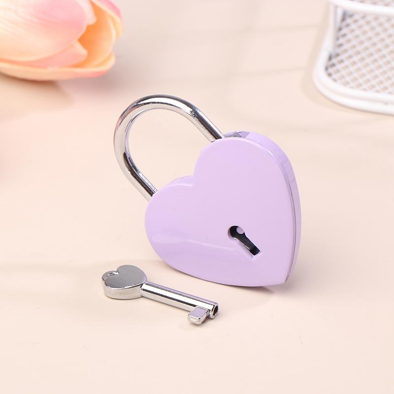 

45*59*8 мм Навесной замок в форме сердца Большой противоугонный навесной замок с ключевым замком Дорожный ящик для украшений Дневник Чемодан Шкафчик фиолетовый