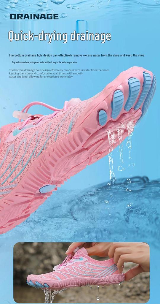 Cross-Border Breathable Outdoor Water Shoes: Five-Finger Barefoot, Non-Slip for Hiking, Rafting, Beach - Men & Women.